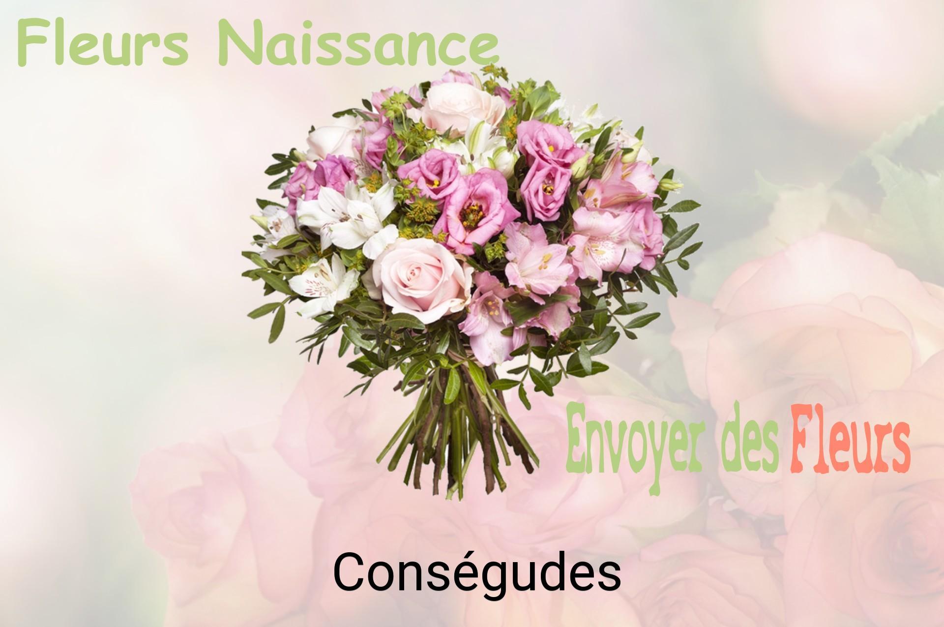 Bouquet de fleurs de naissance livré à Conségudes