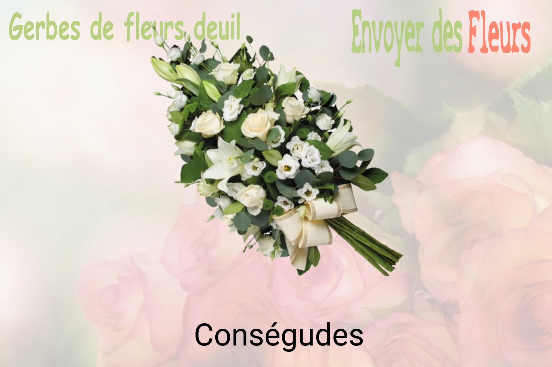 Gerbe de fleurs de deuil livrée à Conségudes
